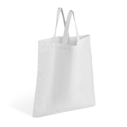 Plain Canvas Tote Bag White Front