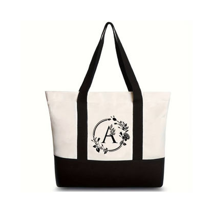 Souvenir Canvas Totes with Zipper Closure