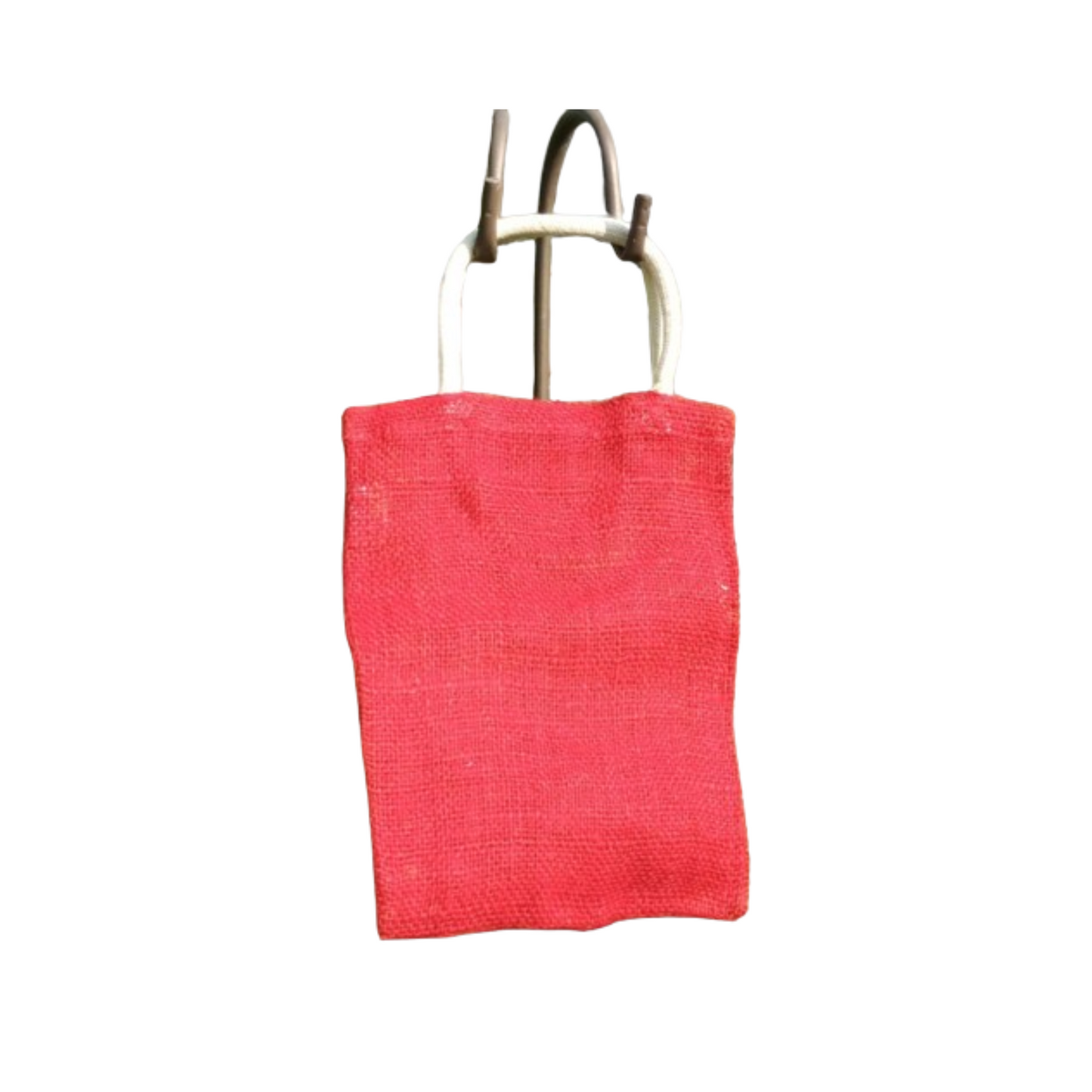 Red Jute Bag with White Collar- GF14